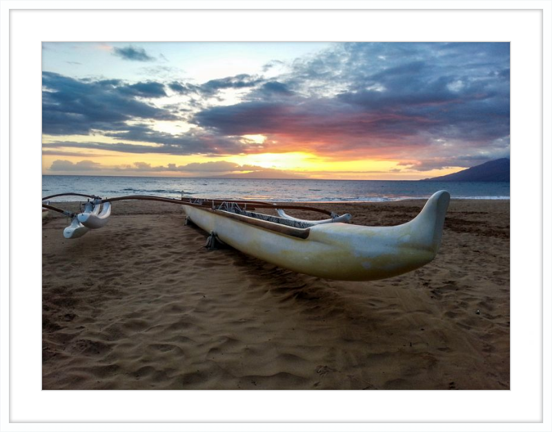 Maui Outrigger Canoe at Sunset