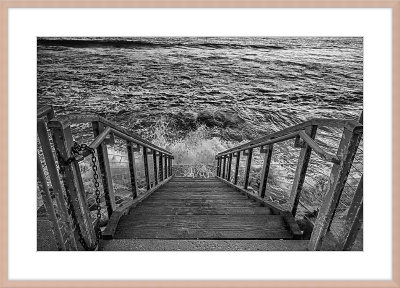 Stairs to the Sea - B&W