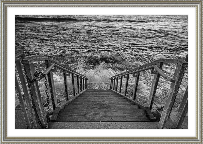 Stairs to the Sea - B&W