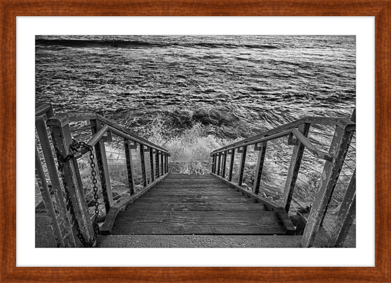 Stairs to the Sea - B&W