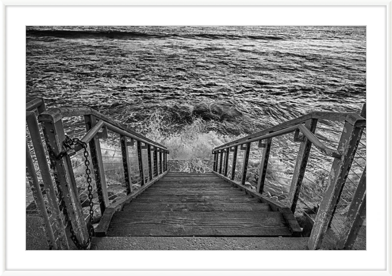 Stairs to the Sea - B&W