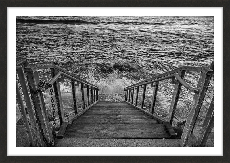 Stairs to the Sea - B&W