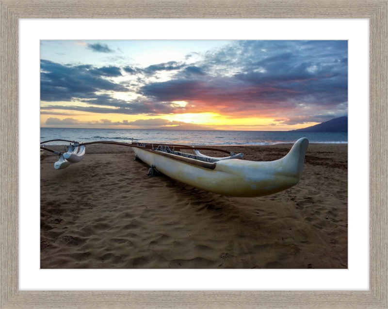 Maui Outrigger Canoe at Sunset