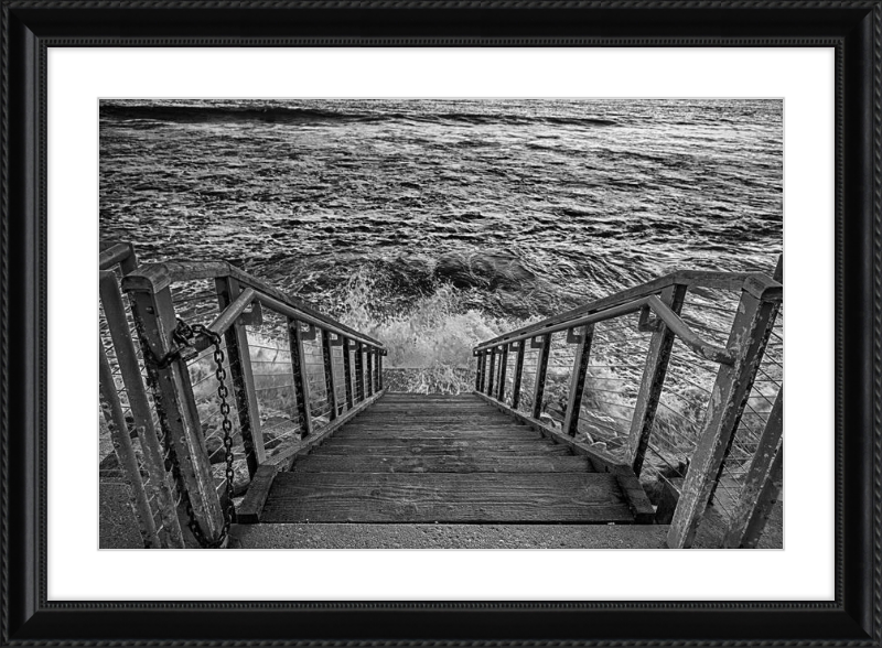 Stairs to the Sea - B&W