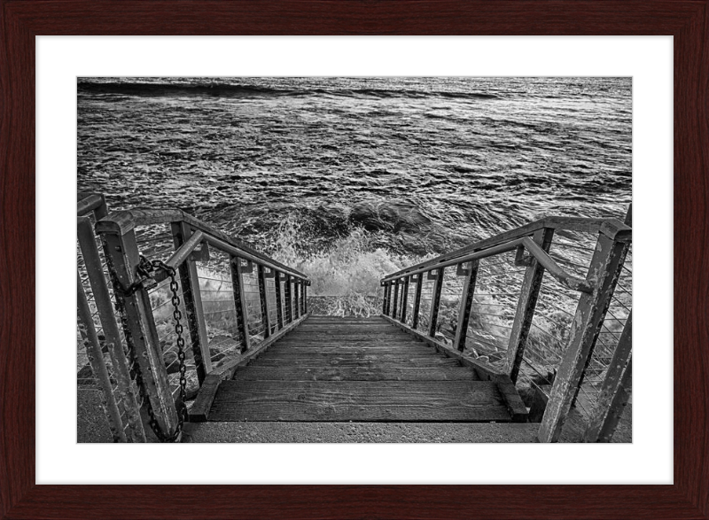 Stairs to the Sea - B&W