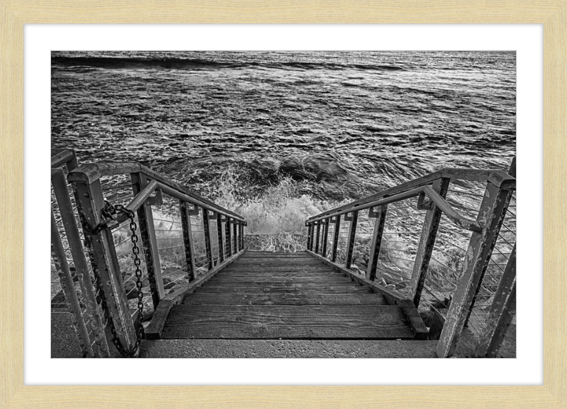 Stairs to the Sea - B&W