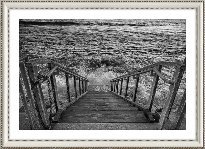 Stairs to the Sea - B&W