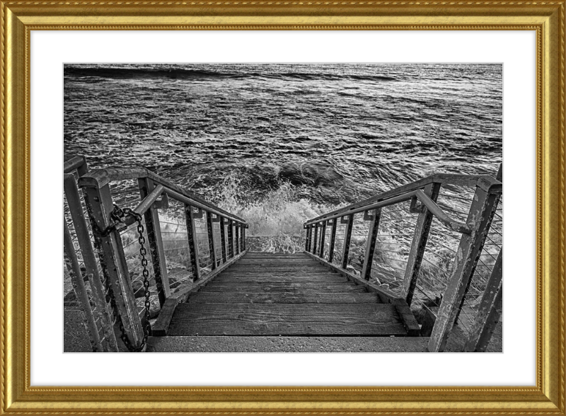 Stairs to the Sea - B&W