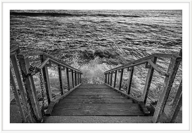 Stairs to the Sea - B&W