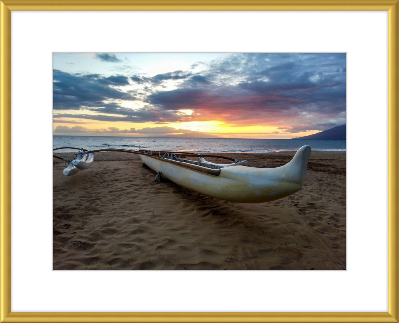 Maui Outrigger Canoe at Sunset
