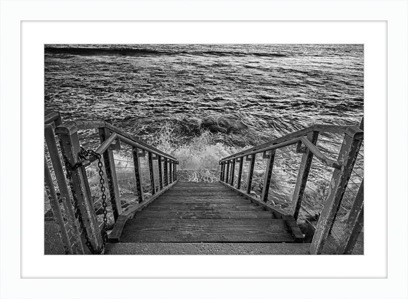 Stairs to the Sea - B&W