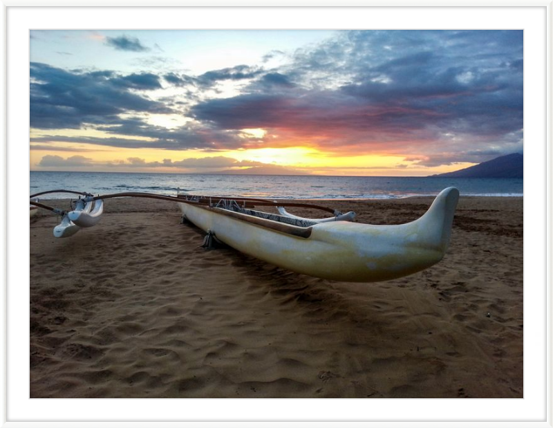 Maui Outrigger Canoe at Sunset