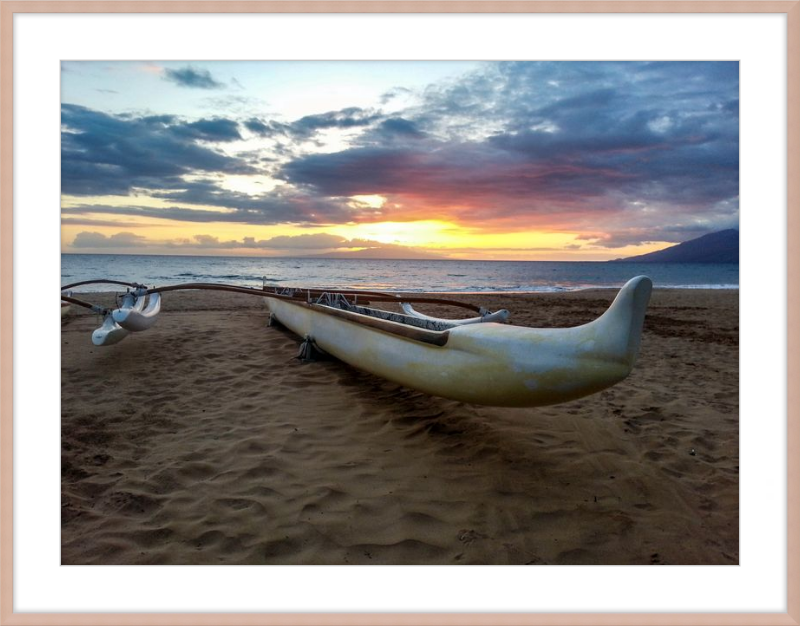 Maui Outrigger Canoe at Sunset