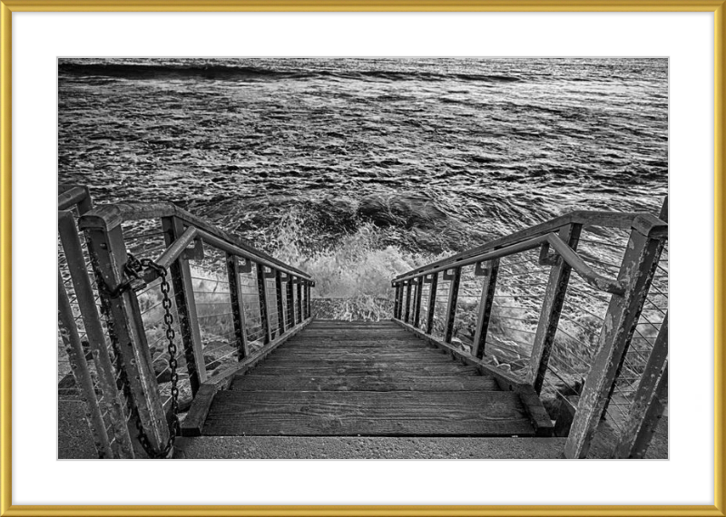 Stairs to the Sea - B&W