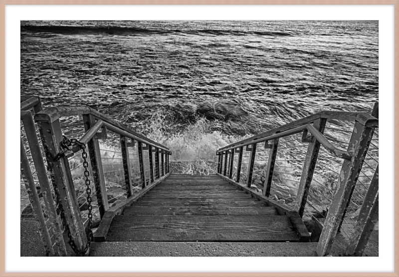 Stairs to the Sea - B&W