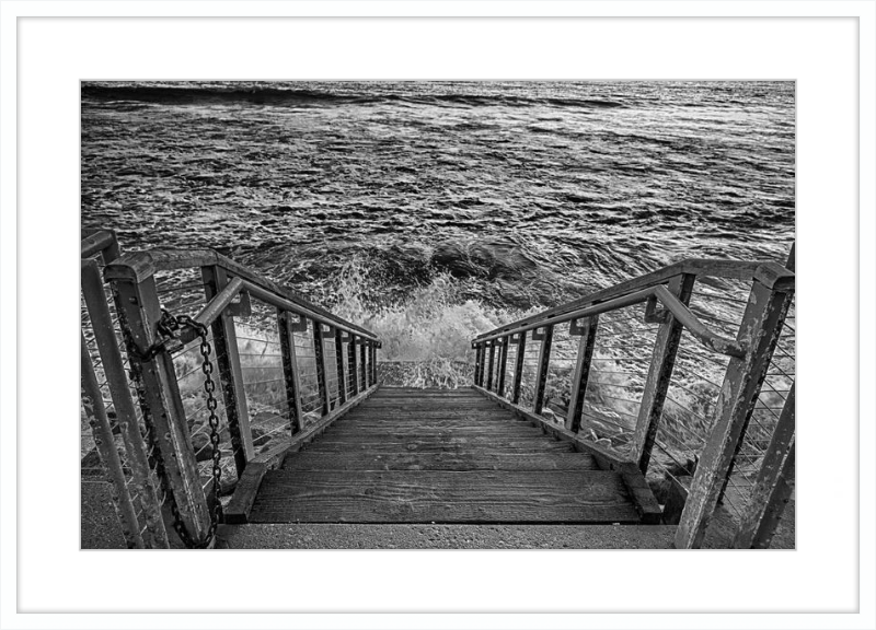Stairs to the Sea - B&W