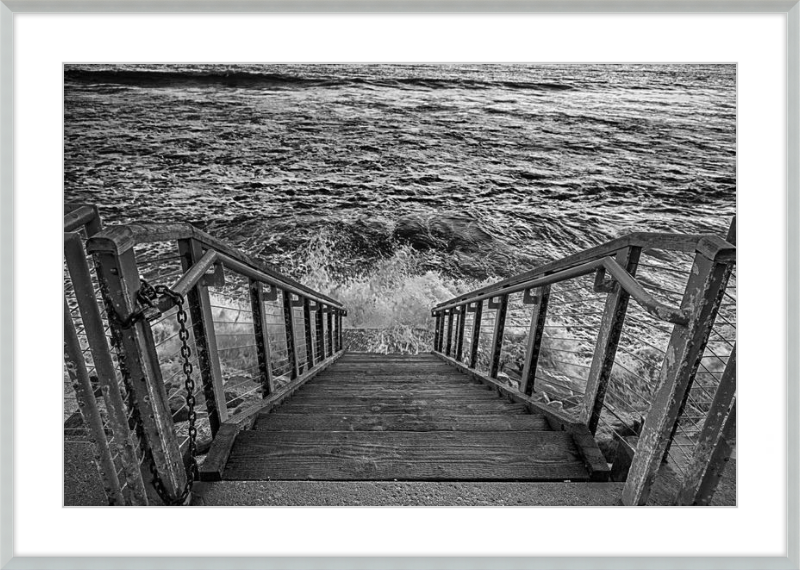 Stairs to the Sea - B&W