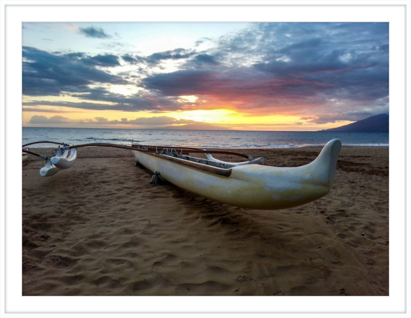 Maui Outrigger Canoe at Sunset