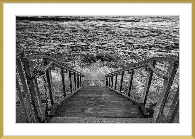 Stairs to the Sea - B&W