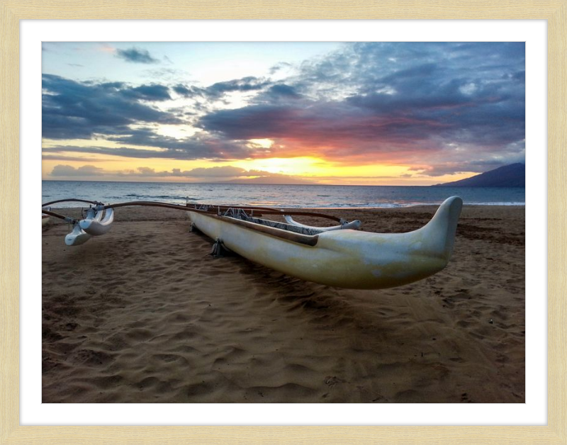 Maui Outrigger Canoe at Sunset