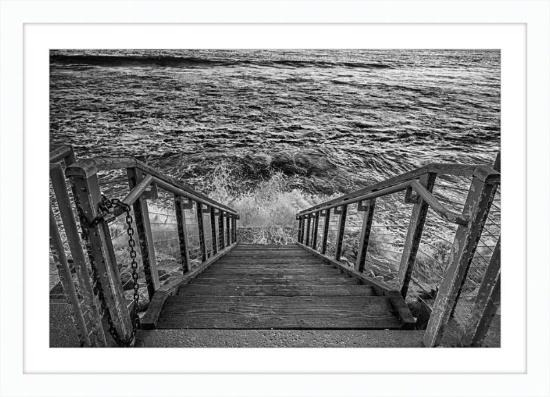 Stairs to the Sea - B&W