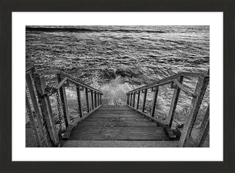 Stairs to the Sea - B&W