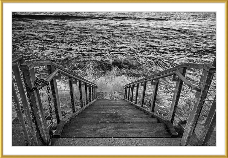Stairs to the Sea - B&W