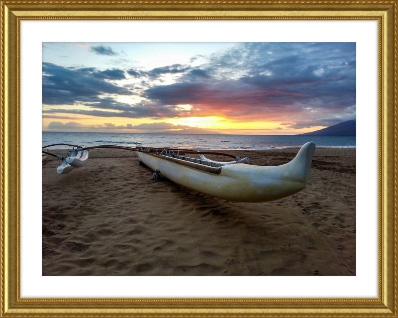 Maui Outrigger Canoe at Sunset