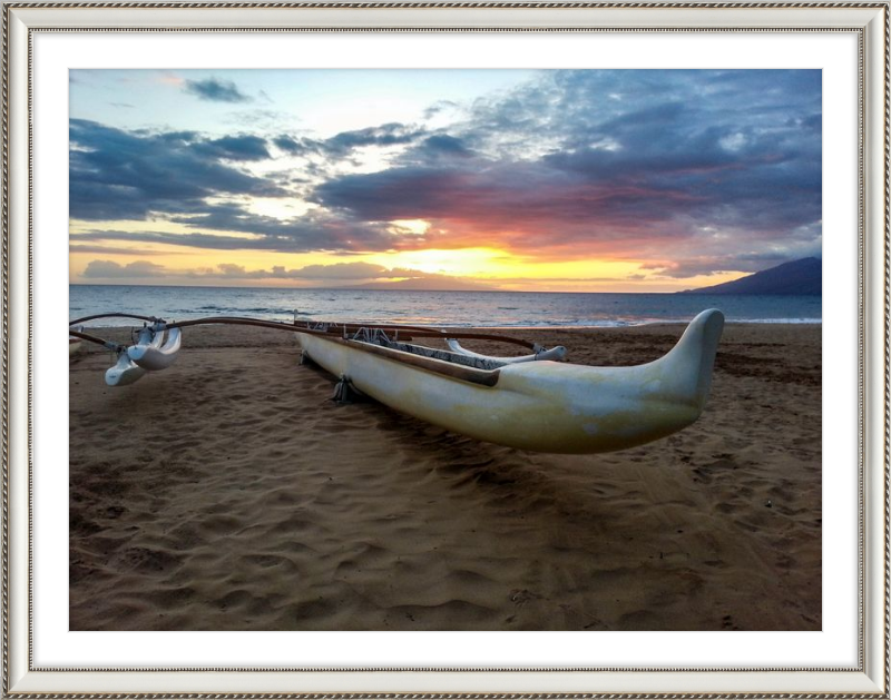 Maui Outrigger Canoe at Sunset
