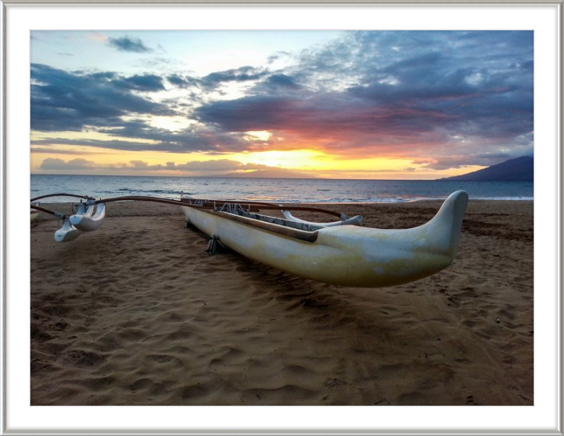 Maui Outrigger Canoe at Sunset