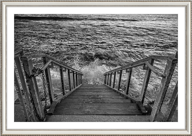 Stairs to the Sea - B&W