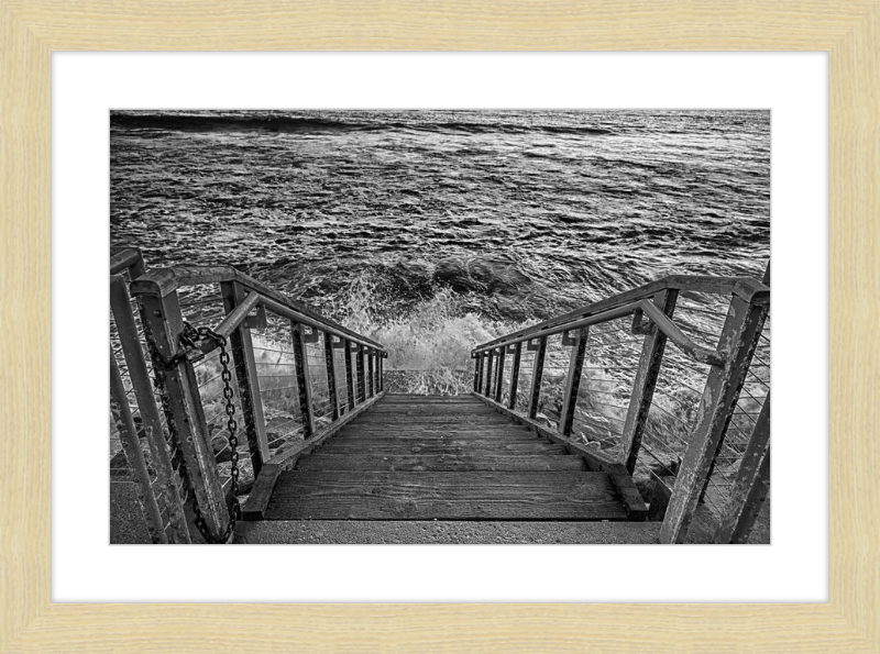 Stairs to the Sea - B&W