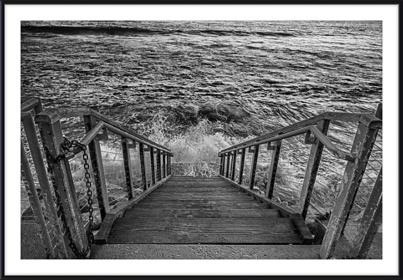 Stairs to the Sea - B&W