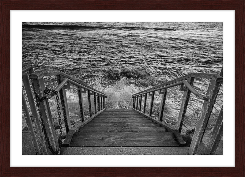 Stairs to the Sea - B&W