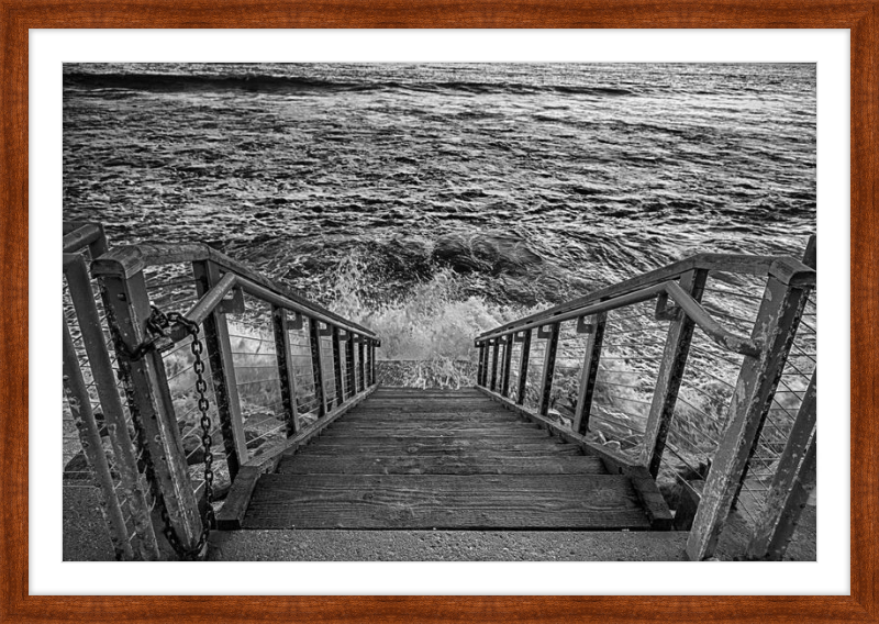Stairs to the Sea - B&W