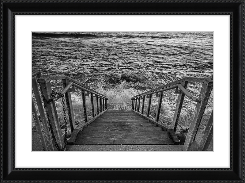 Stairs to the Sea - B&W