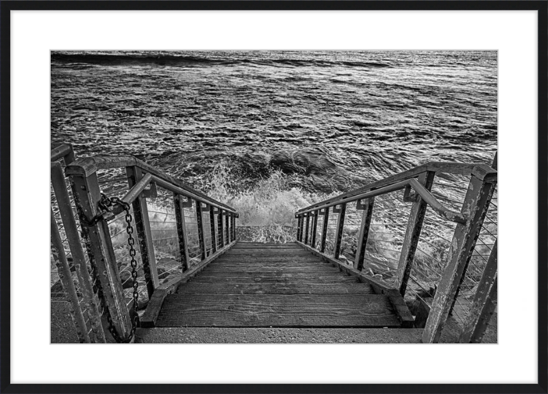 Stairs to the Sea - B&W