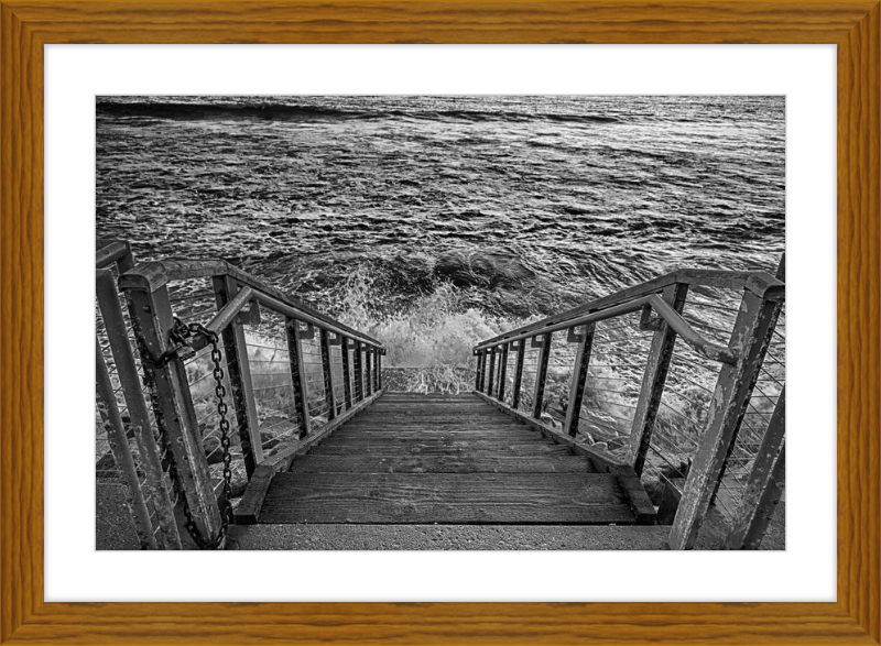 Stairs to the Sea - B&W