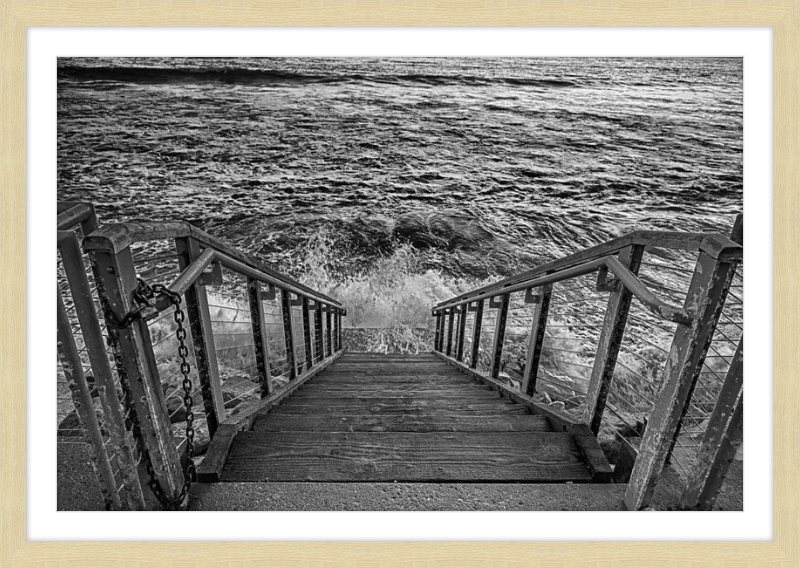 Stairs to the Sea - B&W