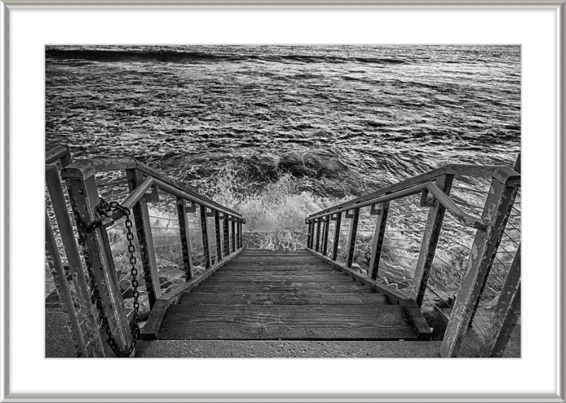 Stairs to the Sea - B&W