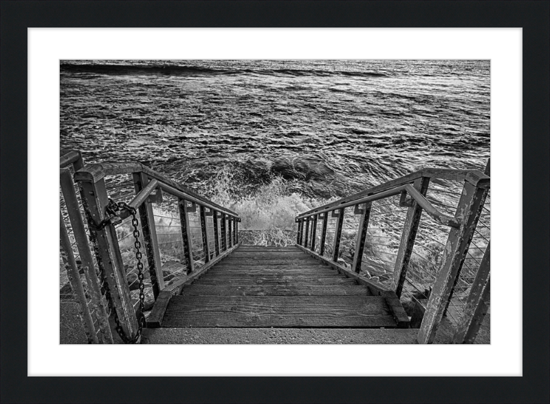 Stairs to the Sea - B&W