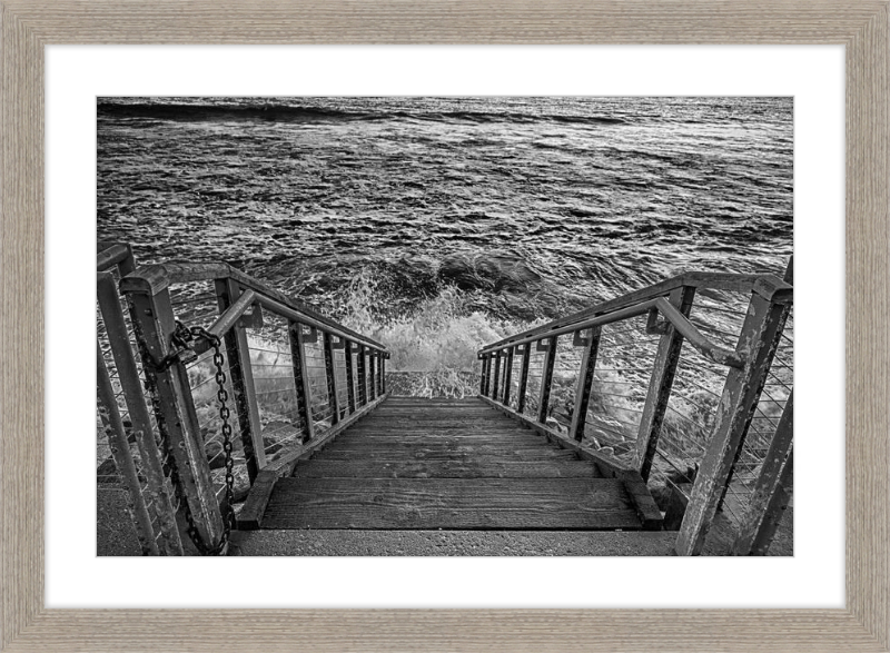 Stairs to the Sea - B&W