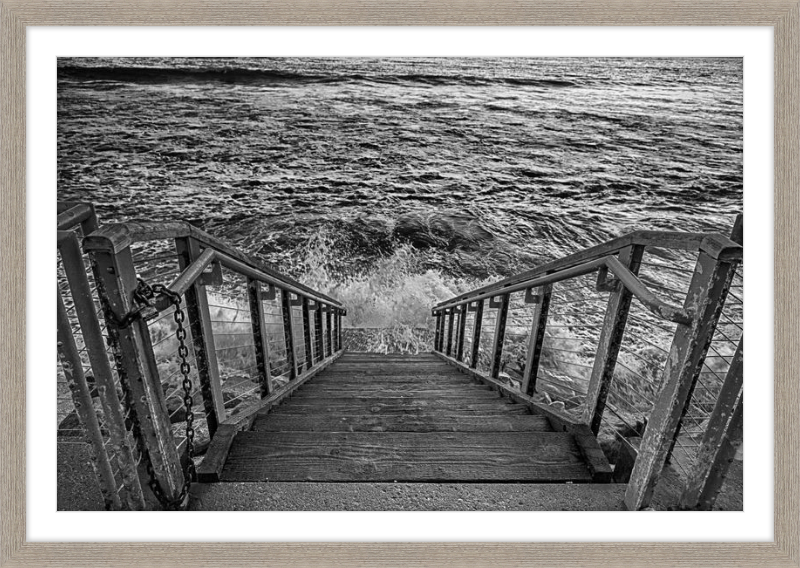 Stairs to the Sea - B&W