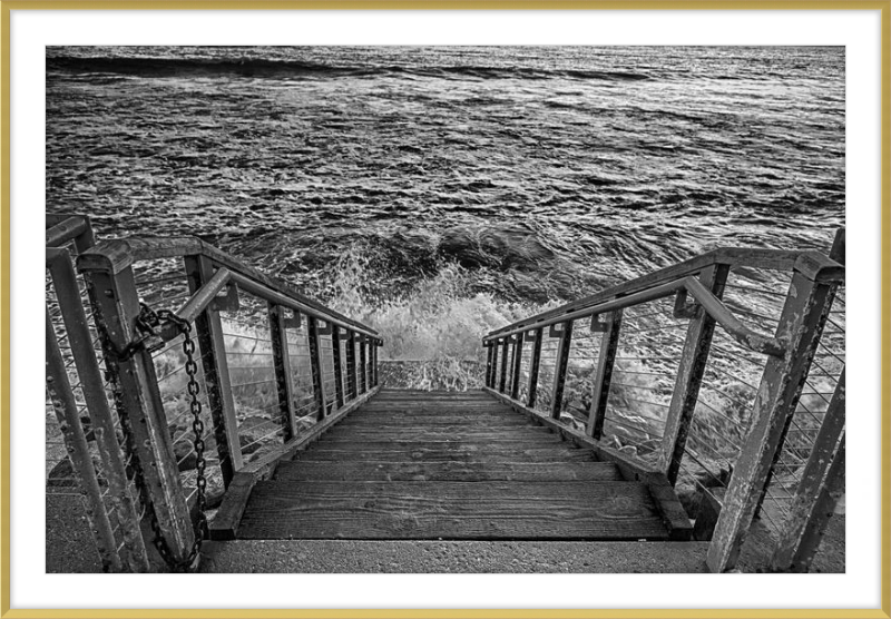 Stairs to the Sea - B&W