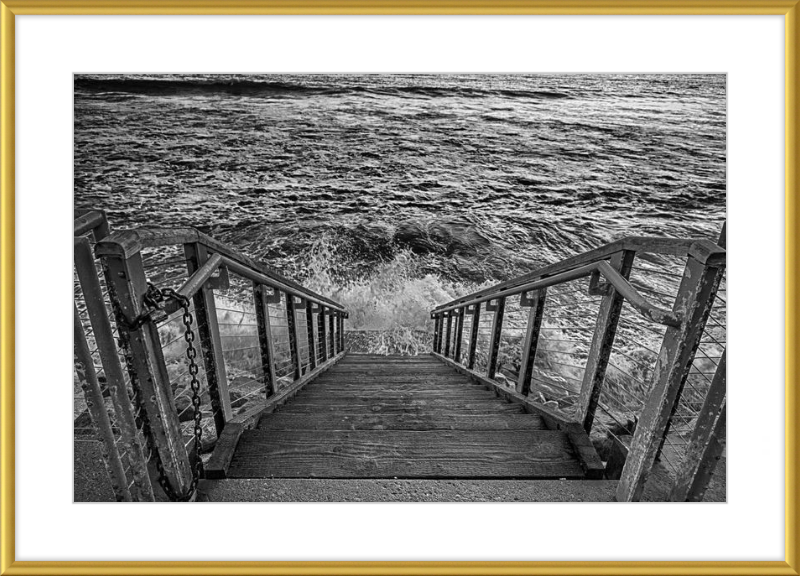 Stairs to the Sea - B&W