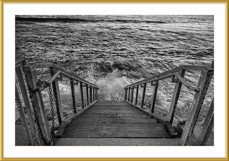 Stairs to the Sea - B&W