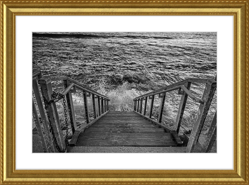 Stairs to the Sea - B&W