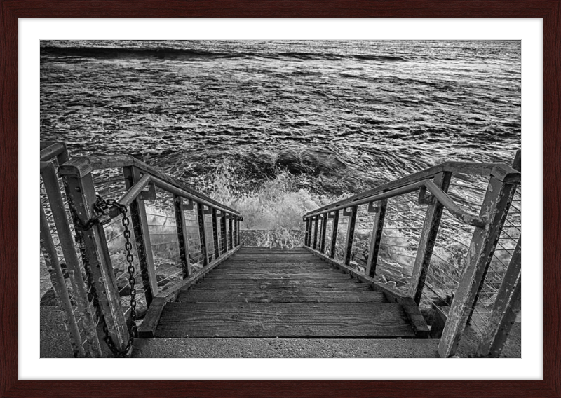 Stairs to the Sea - B&W