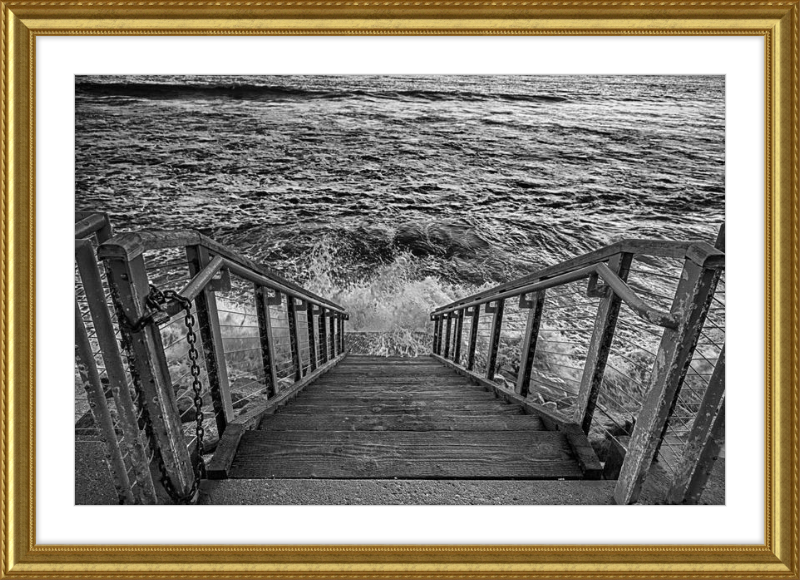 Stairs to the Sea - B&W