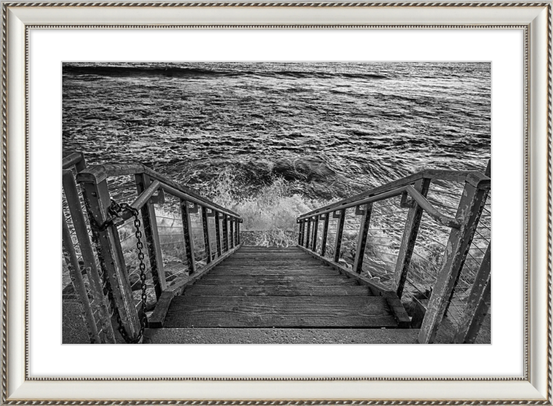 Stairs to the Sea - B&W